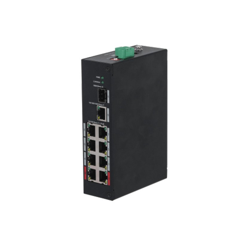 Switch PoE 8 puertos, 1 puerto uplink  SFP, 1 puerto uplink ethernet gigabit, 96w, switching 7.6g Switch PoE 8 puertos, 1 puerto uplink  SFP, 1 puerto uplink ethernet gigabit, 96w, switching 7.6g