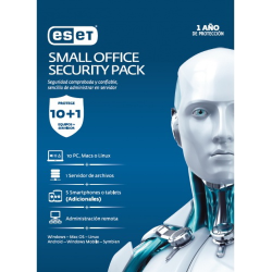 ESD ESET Small Office Security pack, 10 PCs + 5 Smartphone o Tablet + 1 server + consola, 1 año