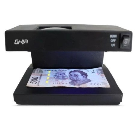Lámpara detectora de billetes falsos y documentos oficiales, Ghia, luz
