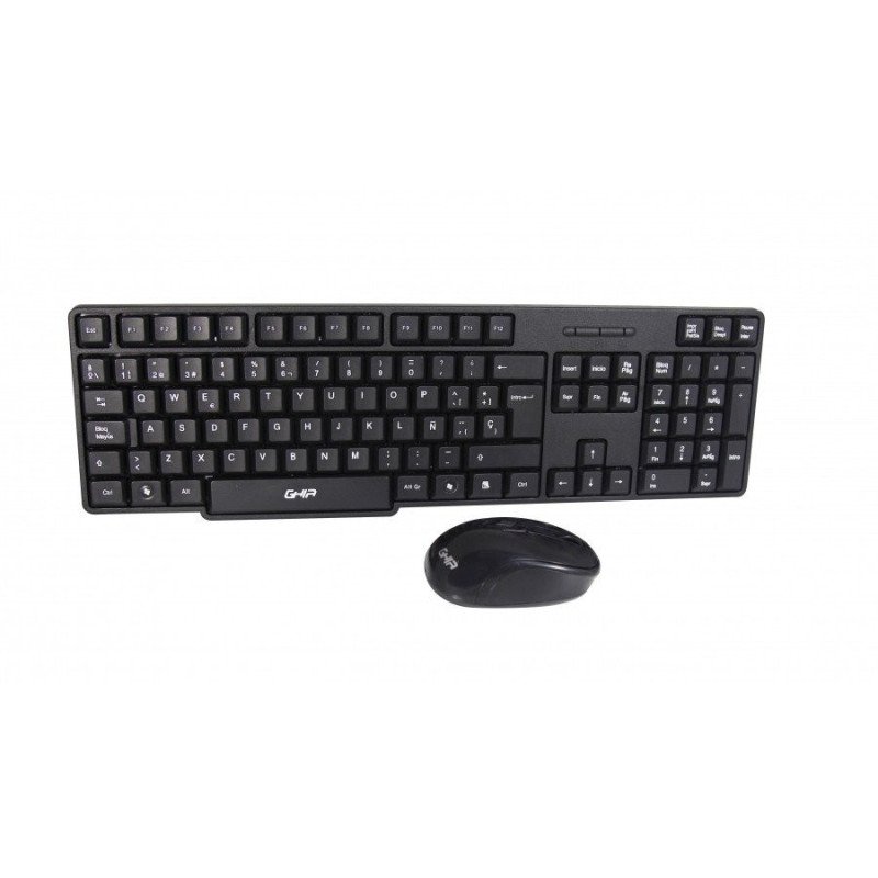 Kit teclado y mouse alámbrico Ghia color negro