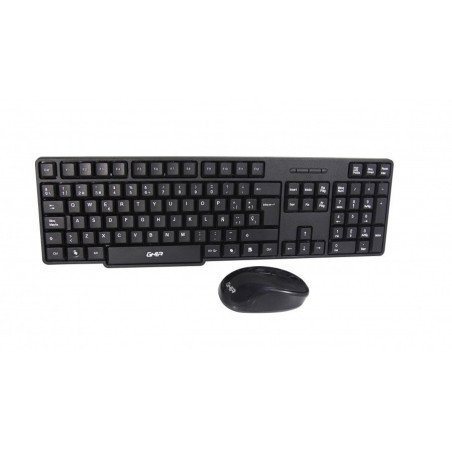 Kit teclado y mouse alámbrico Ghia color negro