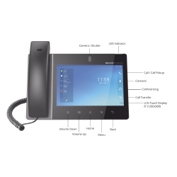 Teléfono IP Android de videoconferencia gigabit con 16 cuentas SIP, pantalla táctil capacitiva de 8 pulgadas, cámara 2megapixele