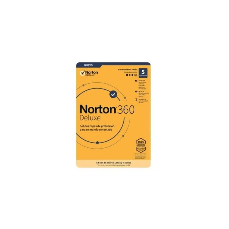 ESD Norton 360 deluxe, 5 dispositivos, 1 año - descarga digital