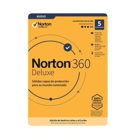 ESD Norton 360 deluxe, 5 dispositivos, 1 año - descarga digital