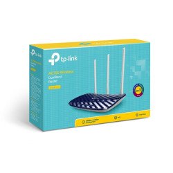 Router inalámbrico TP-Link ac750 dual band 2.4GHz a 300mbps y 5GHz a 433mbps 4 puertos LAN 10/100 1 puerto WAN 10/100 y 3 antena