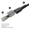 Cable de 2m USB a lightning - certificado mfi - negro - Startech.com m