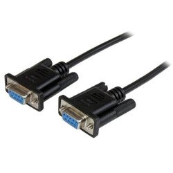 Cable nulo de módem de 2m, serial RS232 a DB9, hembra a hembra, color negro
