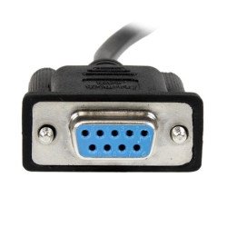 Cable nulo de módem de 2m, serial RS232 a DB9, hembra a hembra, color negro