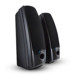 Bocinas Acteck ax-2500 240w p.m.p.o. 2.0 negras, 3.5 mm, 1.5 m cable control volumen 110 volts