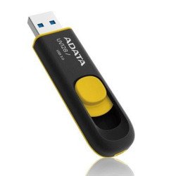 Memoria Adata 16GB USB 3.0 UV128 retráctil negro-amarillo
