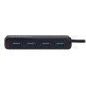 Conector Múltiple de 4 Puertos para USB MANHATTAN 164900 - UDB Tipo-A, 5 Gbps, Negro