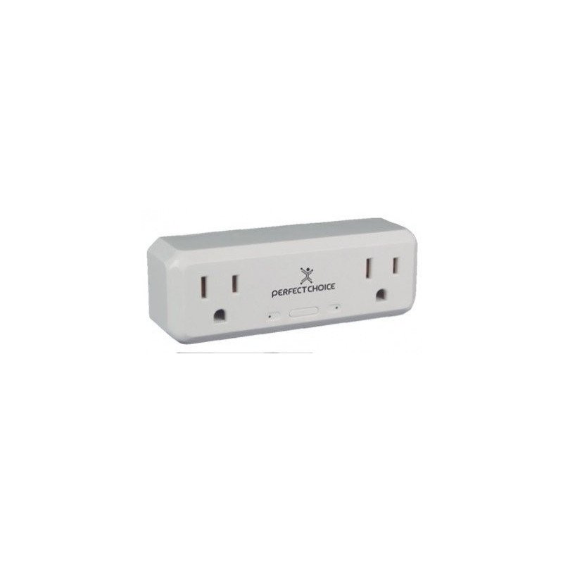 Conector Inteligente Doble IOT PERFECT CHOICE PC-108177 - Inalámbrico, Wi-Fi, Blanco, 100-240 VCA