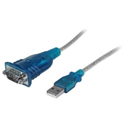 Cable Adaptador USB a serie RS232 StarTech.com ICUSB232V2 - USB 2.0, RS232 DB9, Macho/Macho, Azul, Plata