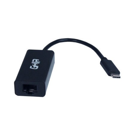 Adaptador Ghia USB 3.1 tipo C a red ethernet RJ45 color negro
