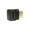 Adaptador codo Ghia HDMI macho a HDMI hembra, ángulo derecho 90 grados, color negro