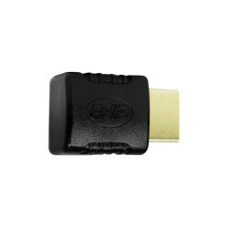Adaptador codo Ghia HDMI macho a HDMI hembra, ángulo derecho 90 grados, color negro