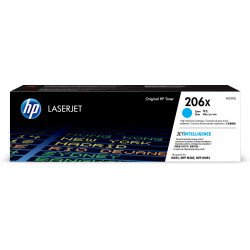 Tóner HP Original, alto rendimiento, No. 206X, para HP LaserJet Pro M255, M282, M283. Color cian