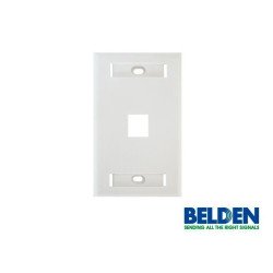 Placa de pared Belden 1 puerto frontal color blanco