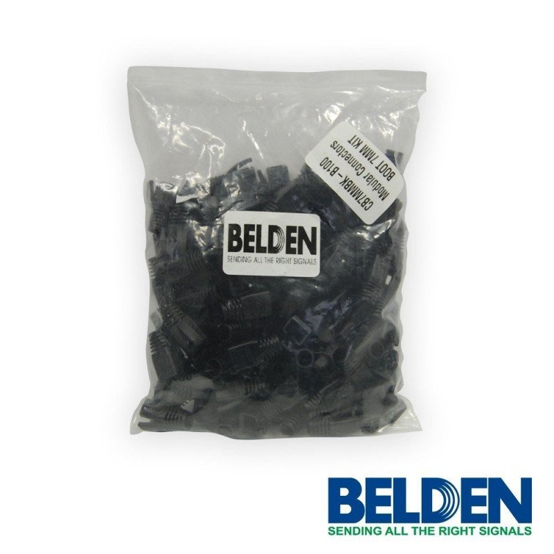 Bota de 7 mm Belden para plug RJ-45 para instalación en campo 100 pieza negro