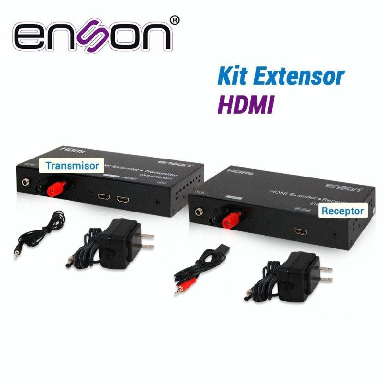 Kit de extensores HDMI serie 9000 Enson hasta 500 m incluye: transmiso