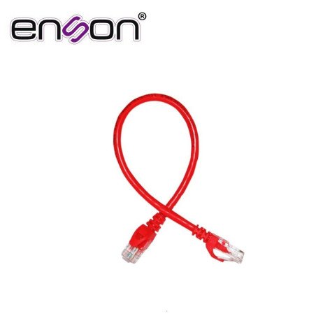 Patchcord UTP cat6 Enson P6003R 30 cm color rojo pro-ii 100% cobre