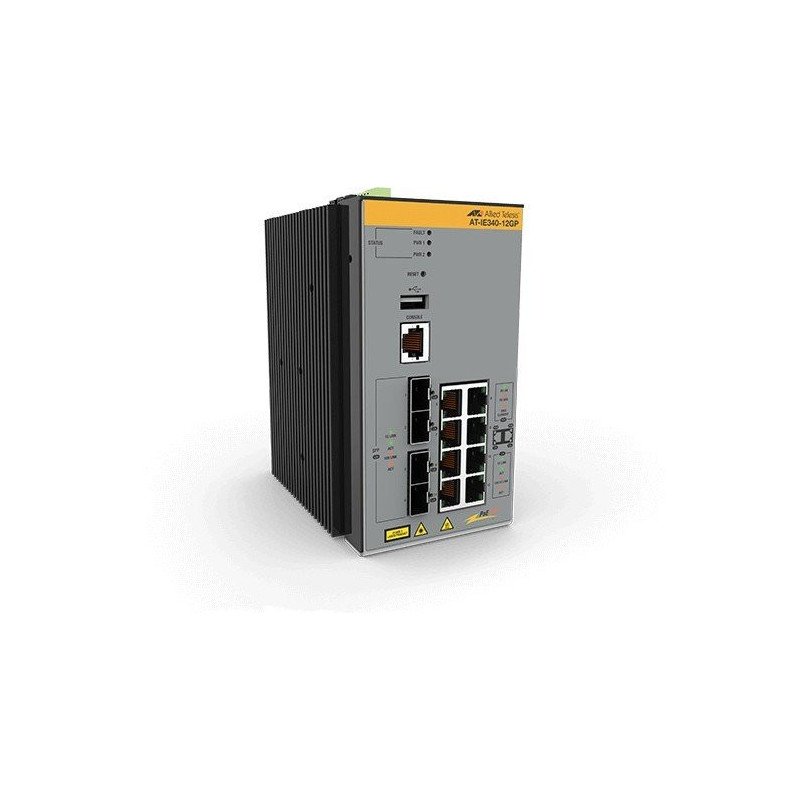 Switch industrial PoE+ capa 3, de 8 puertos 10/100/1000-T, 4 x SFP Switch industrial PoE+ capa 3, de 8 puertos 10/100/1000-T, 4 x SFP