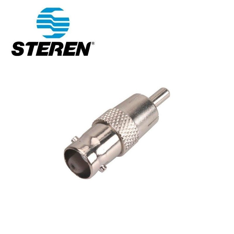 Adaptador Steren 200-170 con conector hembra BNC a macho RCA