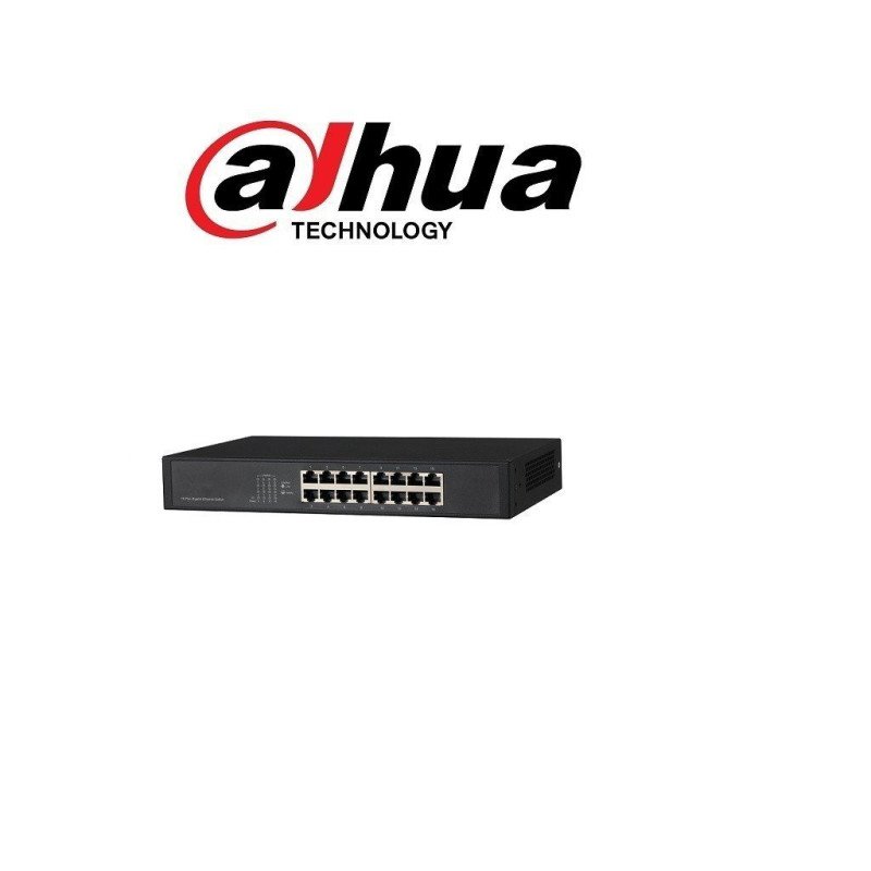 Switch gigabit 16 puertos, no administrable, switching 32g, con protección de descargas,