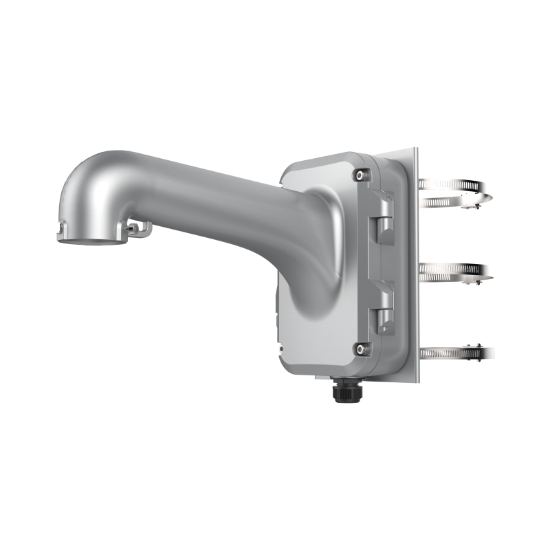 Montaje de poste para domos Hikvision, color plata, uso en exterior