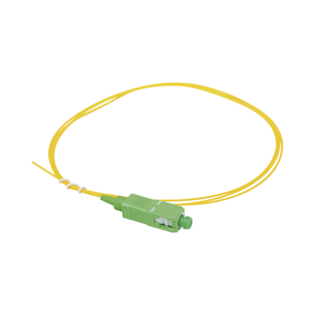 Pigtail de fibra óptica monomodo SC, APC, simplex de 1 metro
