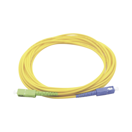 Jumper de fibra óptica monomodo SC, UPC SC, APC simplex, color amarillo 1 metro