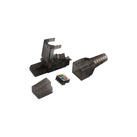 Plug modular RJ-45 para cable UTP categoría 6a -sin herramienta, para terminación en campo