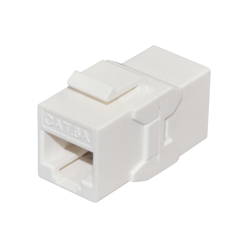 Módulo Jack keystone cat6a con terminación en ángulo 180 º color blanco