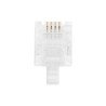 Bote con 100 piezas de plug modular tipo RJ11 de 4 contactos chapado de oro a 50 micras
