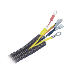 Tubo corrugado abierto para protección de cables, .25in (6.4 mm) de diámetro, 30.5 m de largo, color negro