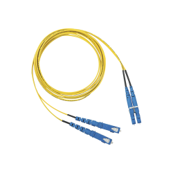 Jumper de fibra óptica monomodo 9/125 OS2, LC-SC dúplex, ofnr (riser), color amarillo, 3 metros
