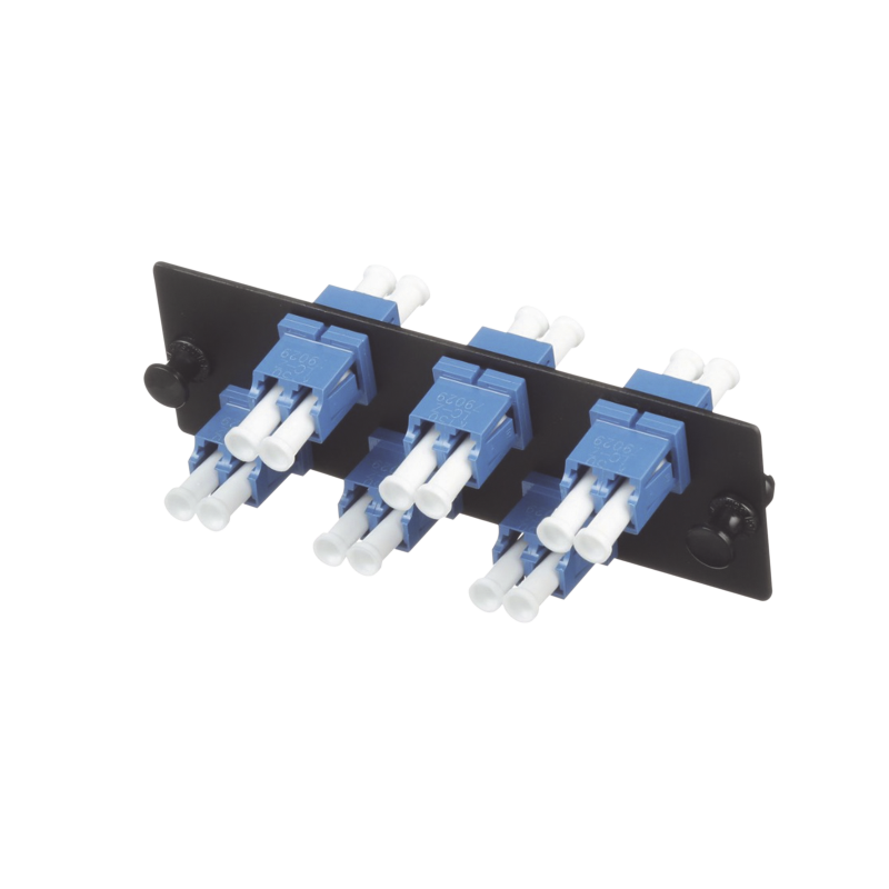 Placa acopladora de fibra óptica fap, con 6 conectores LC dúplex (12 fibras), para fibra monomodo os1, OS2, color azul