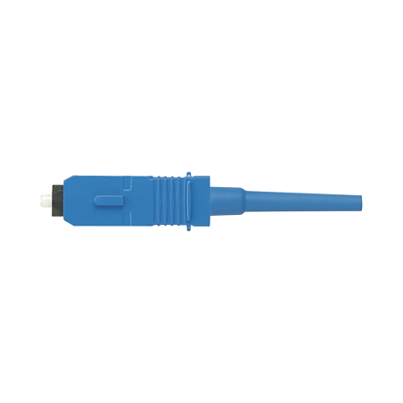 Conector de fibra óptica SC simplex Opticam, monomodo 9/125 OS2, pre-pulido, color azul