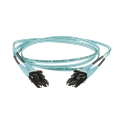 Jumper de fibra óptica multimodo 50/125 OM3, lc-lc dúplex, ofnr (riser), color aqua, 1 metro