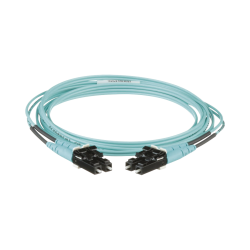 Jumper de fibra óptica multimodo 50/125 OM3, LC-LC dúplex, OFNR (riser), color aqua, 2 metros