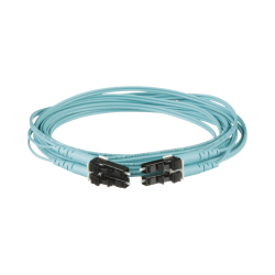 Jumper de fibra óptica multimodo 50/125 OM4, lc-lc dúplex, ofnr (riser), color aqua, 1 metro