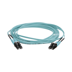 Jumper de fibra óptica multimodo 50/125 OM4, lc-lc dúplex, ofnr (riser), color aqua, 3 metros