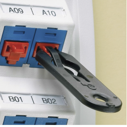 Kit de 10 dispositivos para bloquear puertos RJ-45, color rojo, incluye llave de extracción