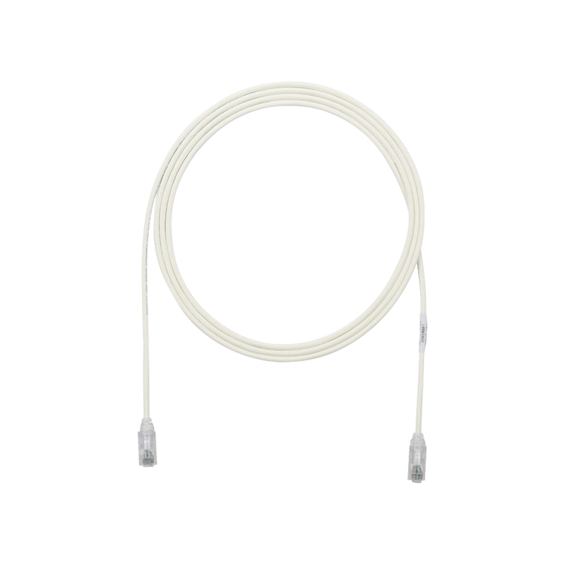 Cable de parcheo TX6, UTP cat6, diámetro reducido (28AWG), color blanco mate, 5ft