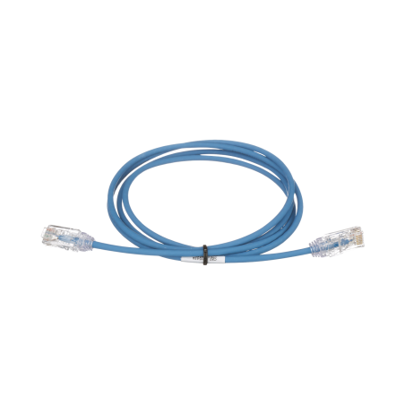 Cable de parcheo TX6, UTP cat6, diámetro reducido (28AWG), color azul, 7ft