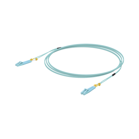 Jumper de fibra óptica multimodo LC-LC dúplex 10 g, 50/125 OM3, color aqua, 3 metros