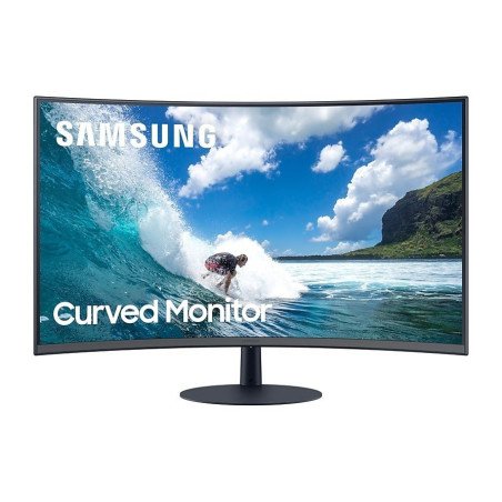 Monitor LED Samsung 27 widescreen full HD 1920x1080 LC27T550FDLXZX curvo, negro, bocinas, d-sub, HDMI, d. Port