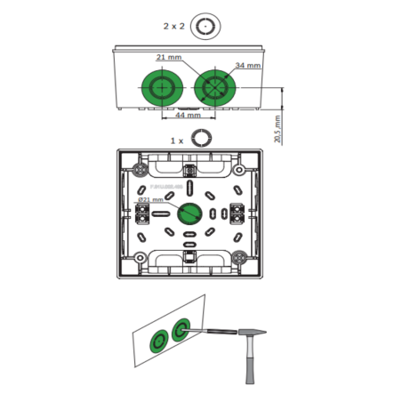 Carcasa para montaje en superficie