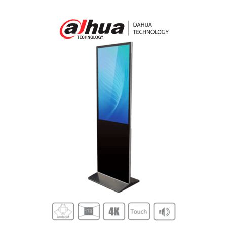 Totem de señalización digital de 55" con pantalla Touch Screen. Resolución 4K, 178° de visualización.