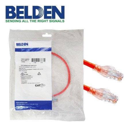 Patchcord UTP cat6 Belden c601102002 0.6mts rojo